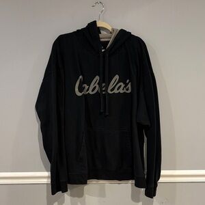 Cabela's Black Hoodie with Gray Script Logo
